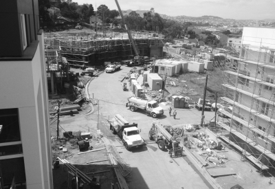 Construction of oculus at 901 Fairfax Avenue in San Francisco, CA.