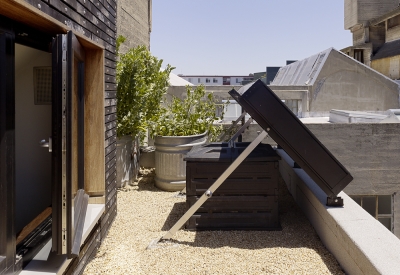 Roof on Zero Cottage in San Francisco.