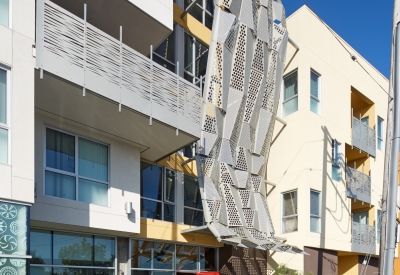 Exterior view of the entrance to Bayview Hill Gardens in San Francisco, Ca.