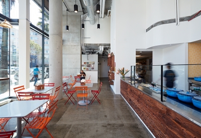 Interior view of Bini’s Kitchen in San Francisco, CA.