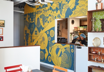 Interior view of Bini’s Kitchen in San Francisco, CA.