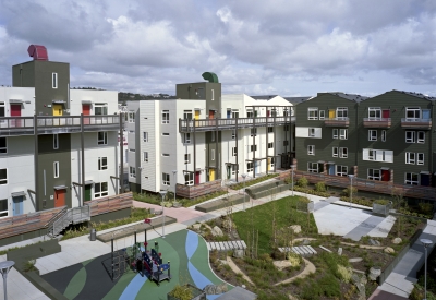 View of the courtyard in Armstrong Place in San Francisco.