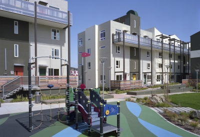 Children's playground in the courtyard of Armstrong Place in San Francisco.