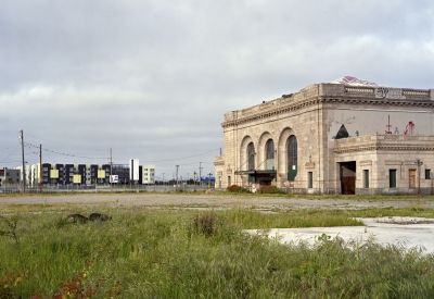 Defunct Central Station with Ironhorse at Central Station in Oakland, California in the distance.