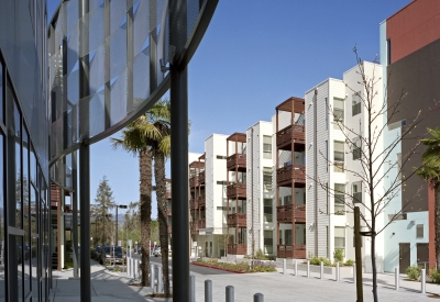 Walkway along Paseo Senter in San Jose, California.