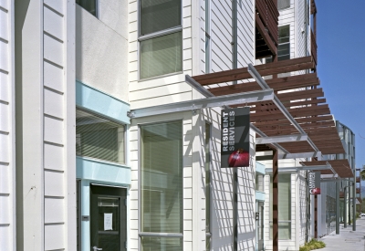 Service spaces along Paseo Senter in San Jose, California.