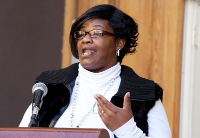 Resident Latonia Wiliams speaking about Bayview Hill Gardens in San Francisco, Ca.