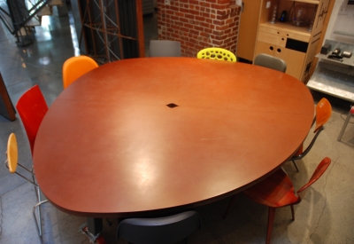 Conference room table inside David Baker Architects Office in San Francisco.