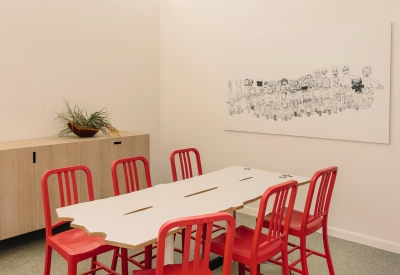 Conference room inside Bayview Hill Gardens in San Francisco, Ca.