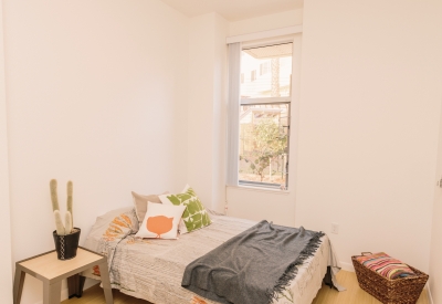 Bedroom inside a unit at Bayview Hill Gardens in San Francisco, Ca.