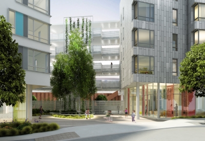 Rendering of exterior view of 901 Fairfax Avenue in San Francisco, CA.