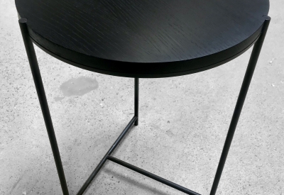 Black wood coffee table.