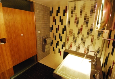 Bathroom inside David Baker Architects Office in San Francisco.