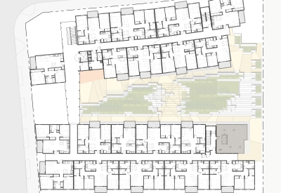 Level four site plan for Rivermark in Sacramento, Ca.