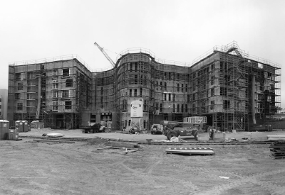 Street view of the construction at Dr. George Davis Senior Building in San Francisco.
