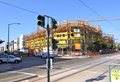 Exterior view of construction of Armstrong Place Senior in San Francisco.