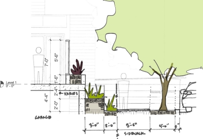 Sketch study for Lakeside Senior Housing in Oakland, Ca.