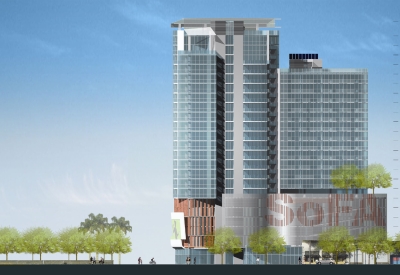 Exterior rendering of the east elevation of Market Gateway Tower.