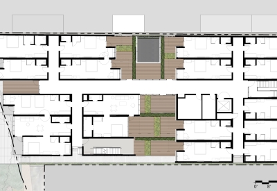 Upper level site plan for Harmon Guest House in Healdsburg, Ca 