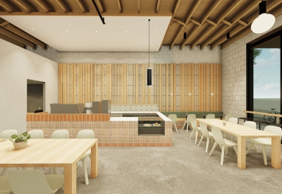 Interior rendering of the Bandsaw Building in Birmingham, AL.