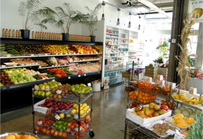Interior of the market at the retail spaces of 8th & Howard/SOMA Studios in San Francisco, Ca.