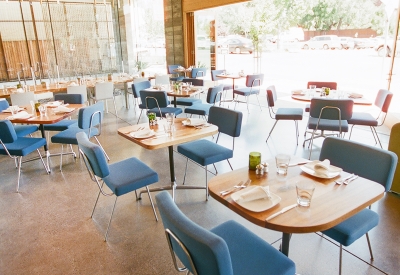 Interior of Spoonbar insde h2hotel in Healdsburg, Ca.