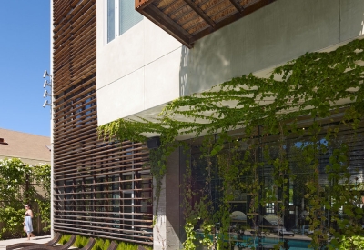 Outdoor pool  and patio at h2hotel in Healdsburg, Ca.