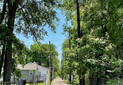 Alley at the future site of Ensley Mixed-Use Neighborhood in Birmingham, Alabama.