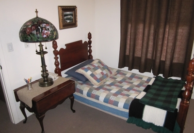 Bedroom inside a unit at Mabuhay Court in San Jose, Ca.