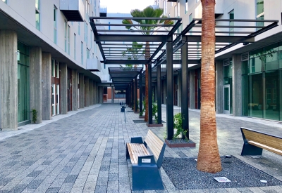 Pedestrian walkway at 855 Brannan in San Francisco.