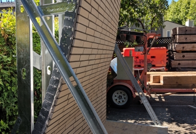 Mock-up of brick installation for 555 Larkin in San Francisco.