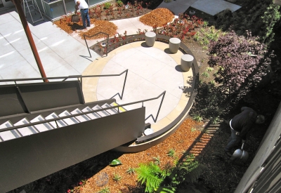 Construction of the courtyard stair at Armstrong Place Senior in San Francisco.