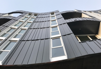 Detail of exterior at 855 Brannan in San Francisco.