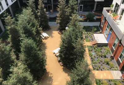 Residential courtyard in 855 Brannan in San Francisco.