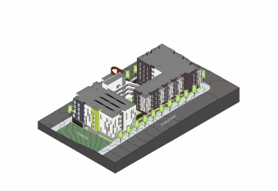 Model of Pacific Pointe Apartments in San Francisco, CA.