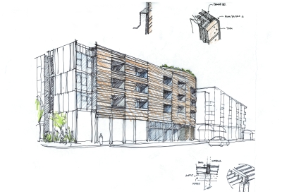 Sketch of La Valentina Station in Sacramento, Ca.