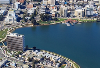 Aerial view of Lakeside Senior Housing in Oakland, Ca.