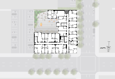 Level two site plan for 555 Larkin in San Francisco. 