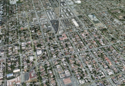 Aerial of Mabuhay Court and surrounding area in San Jose, Ca.