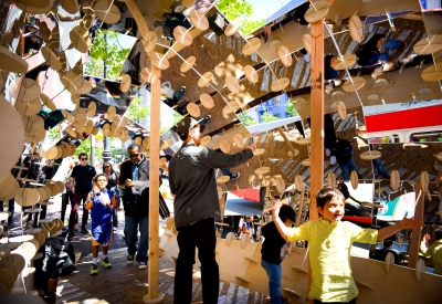 DBA's installation, PeepSHOW, for the Market Street Prototyping Festival in San Francisco.