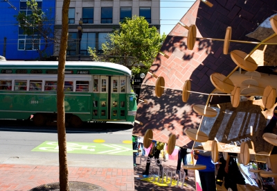 DBA's installation, PeepSHOW, for the Market Street Prototyping Festival in San Francisco.