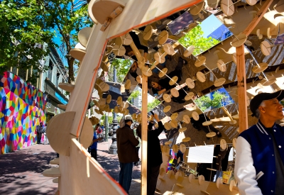 DBA's installation, PeepSHOW, for the Market Street Prototyping Festival in San Francisco.