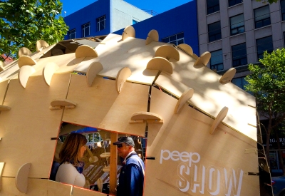 DBA's installation, PeepSHOW, for the Market Street Prototyping Festival in San Francisco.