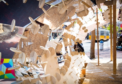 DBA's installation, PeepSHOW, for the Market Street Prototyping Festival in San Francisco.