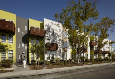 Exterior of Tassafaronga Village in East Oakland, CA. 