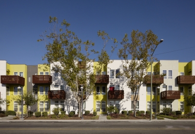 Exterior view of Tassafaronga Village in East Oakland, CA. 