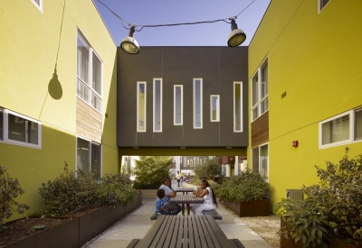 Courtyard at Tassafaronga Village in East Oakland, CA. 