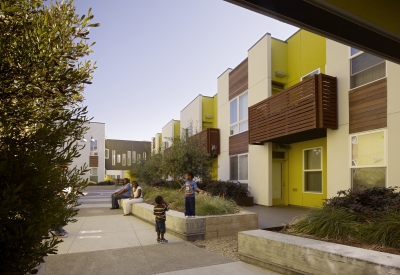 Courtyard at Tassafaronga Village in East Oakland, CA. 