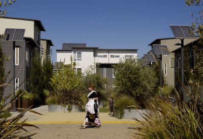 Exterior view of Tassafaronga Village in East Oakland, CA. 