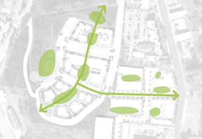 Site plan of Lee Walker Heights in Asheville, North Carolina.